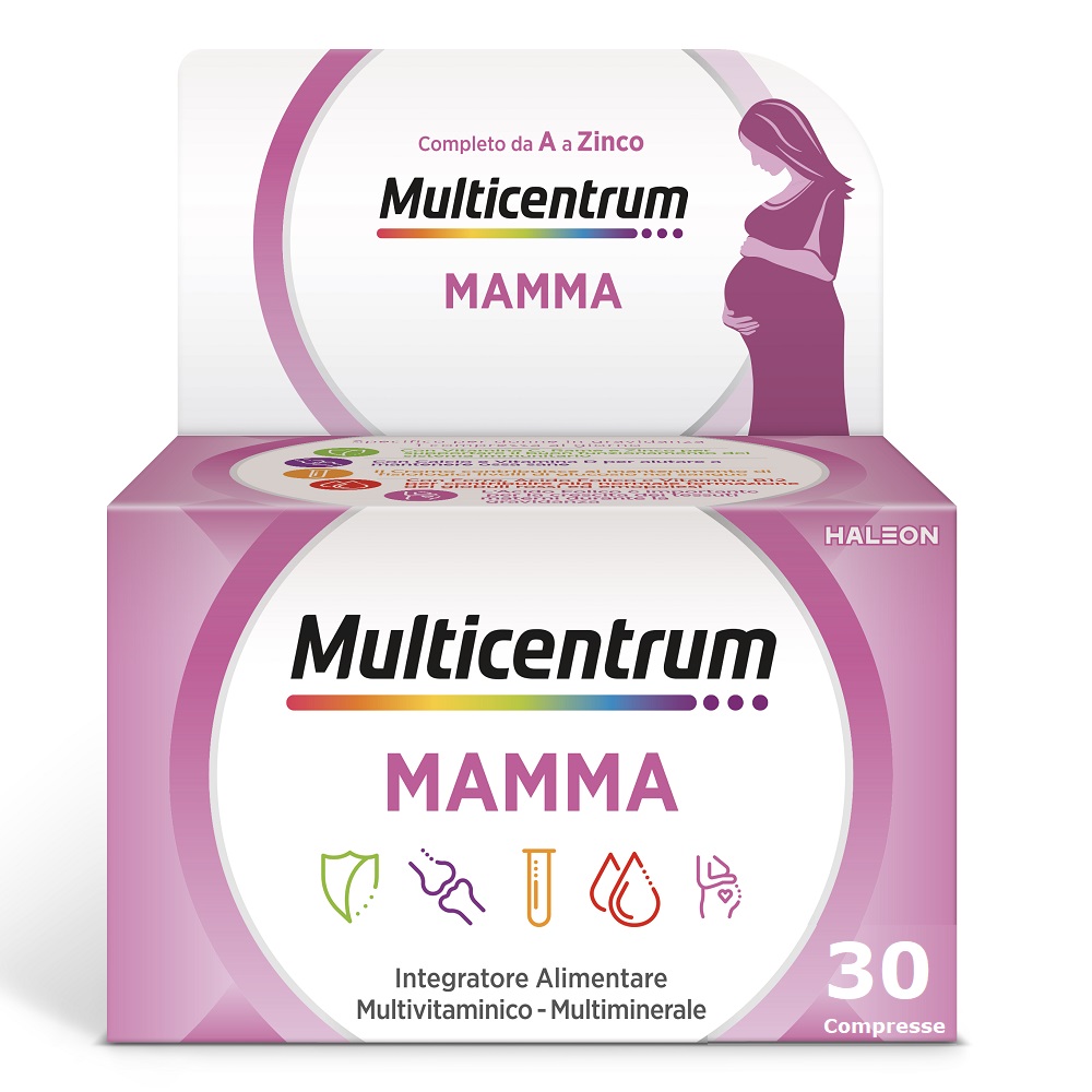 Multicentrum Mamma Integratore Alimentare Multivitaminico Multiminerale Gravidanza Acido Folico 30 Compresse